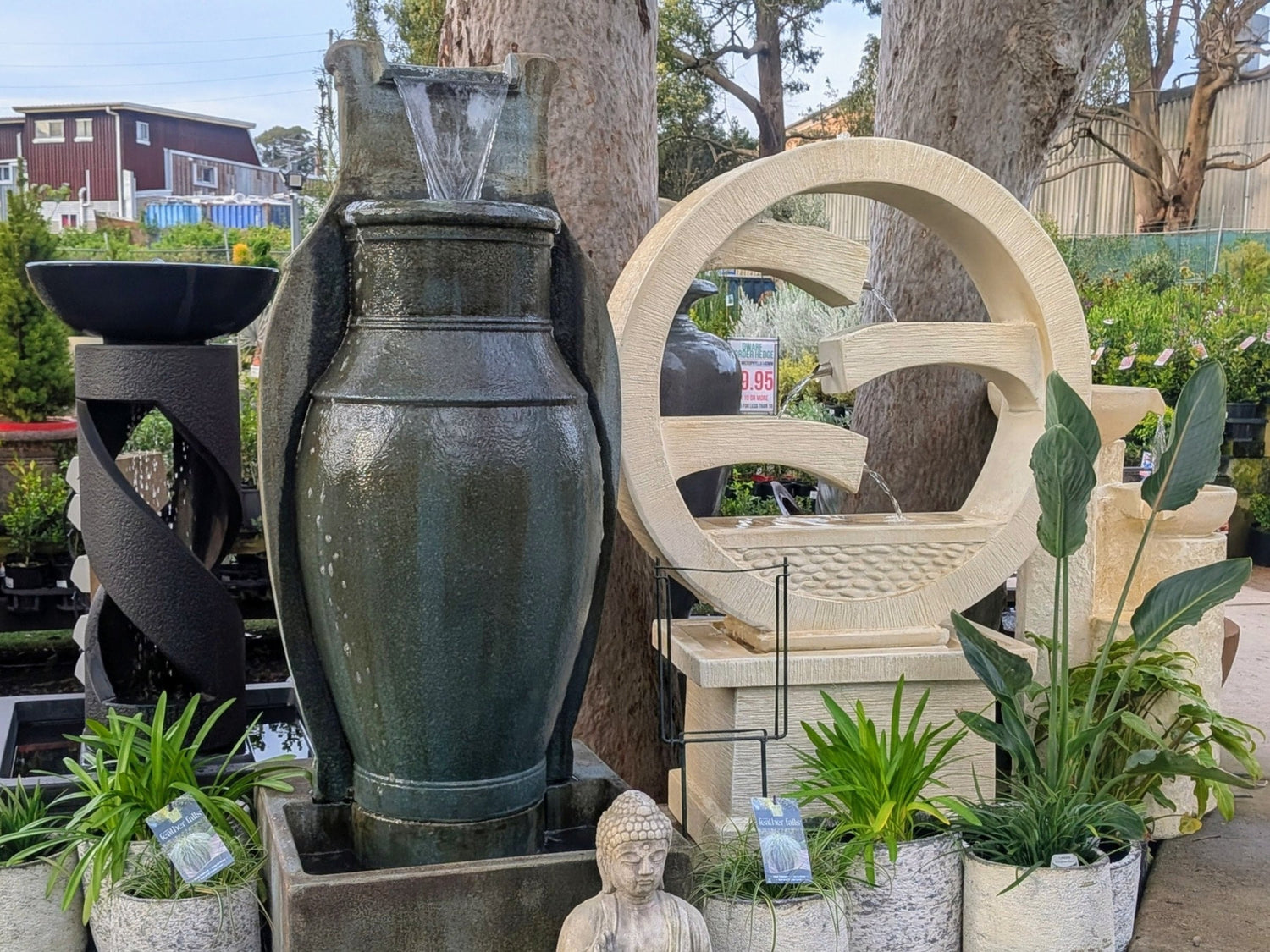 Water features running on display at Altra Nursery in Mortdale