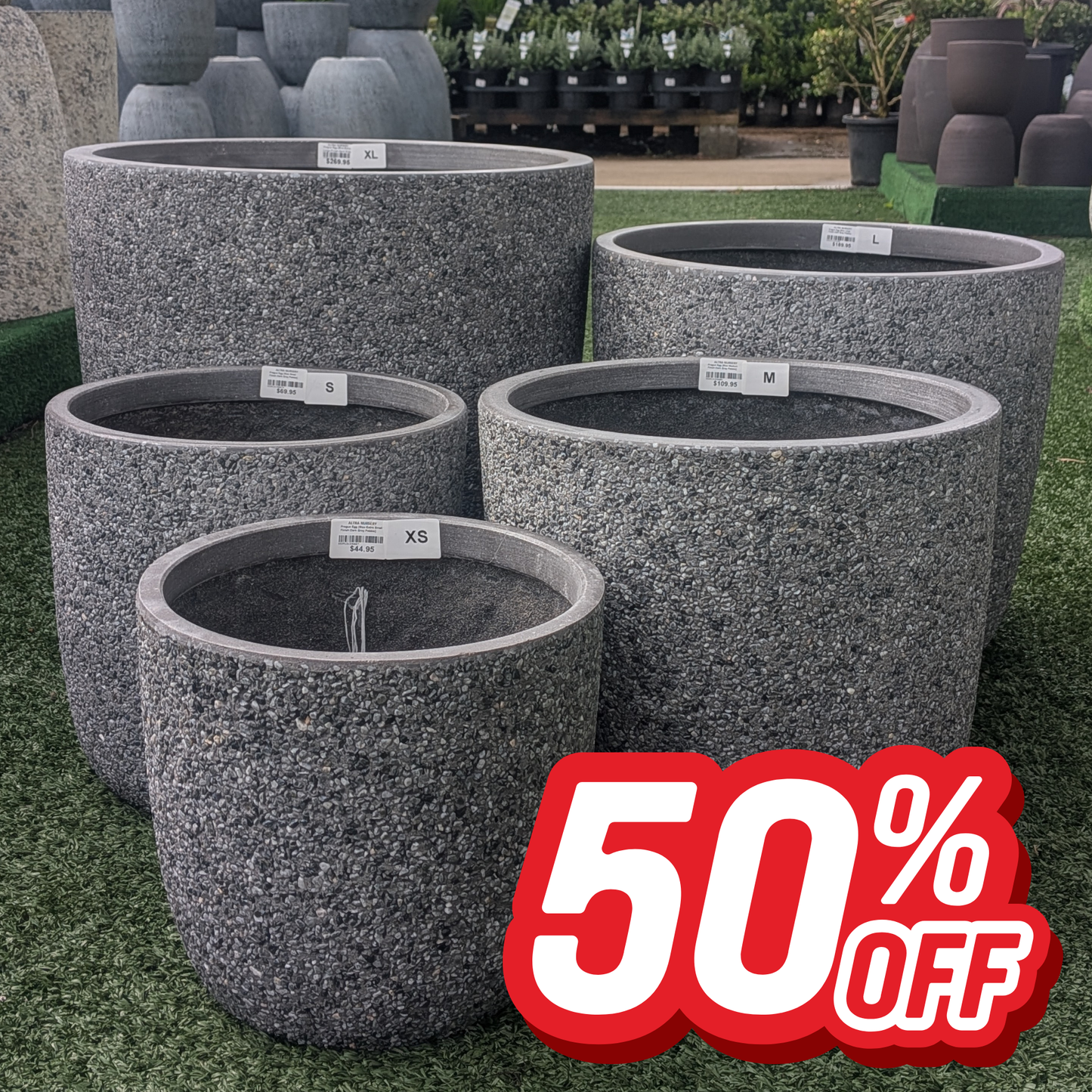 Prague Egg [size:large Finish:dark Grey Pebble]