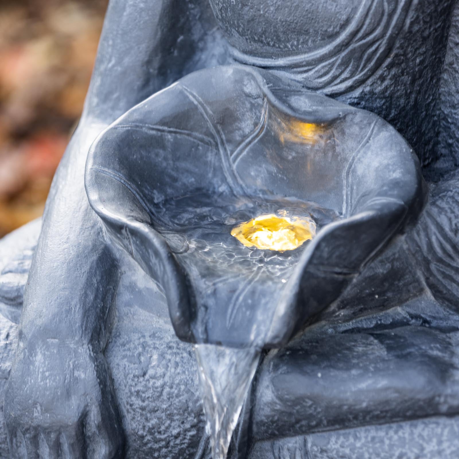Seated Buddah Fountain Dark Grey