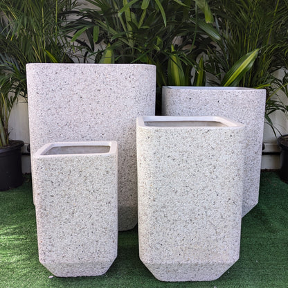 Grayson Tall Square [Size:Medium Finish:White Pebble]