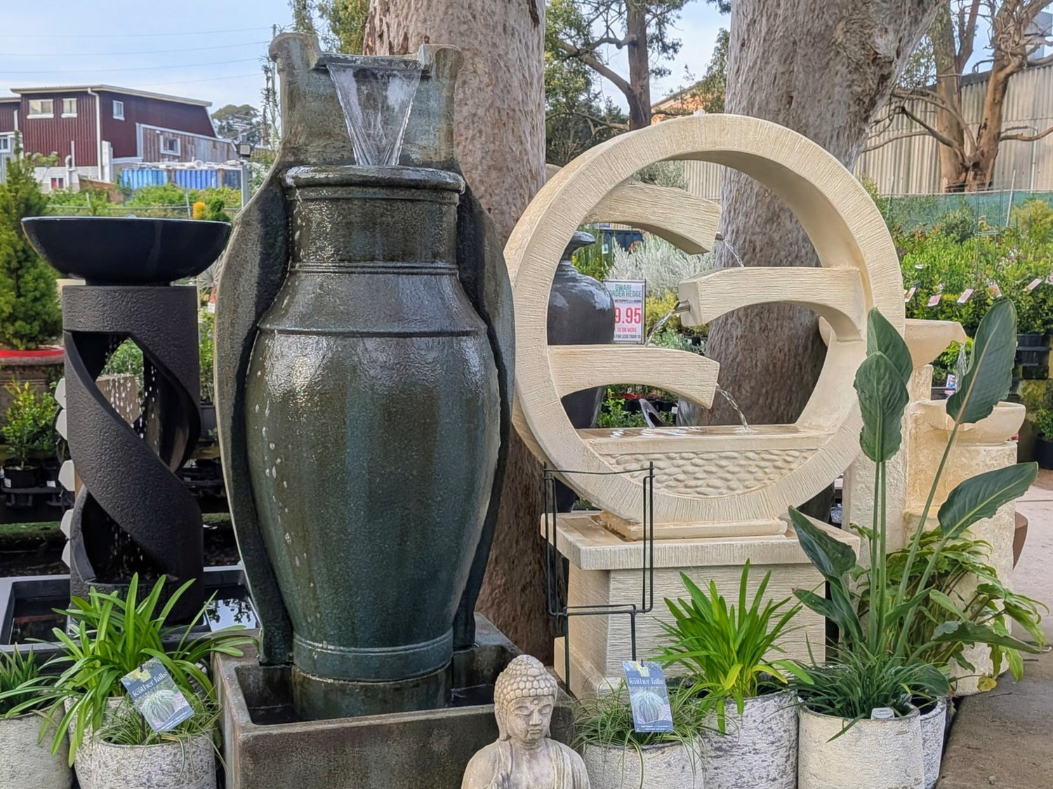 Water features running on display at Altra Nursery in Mortdale